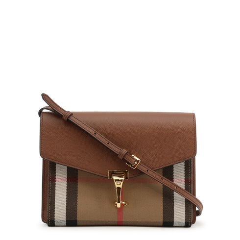 Burberry Macken House Check Canvas Leather Crossbody Bag in Black